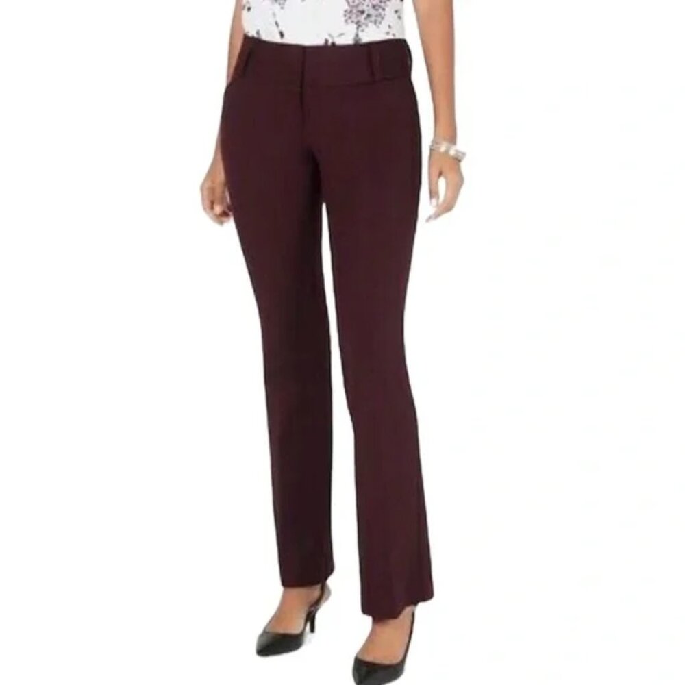Alfani Trouser Curvy Fit New Wine Burgundy Short Length Pants